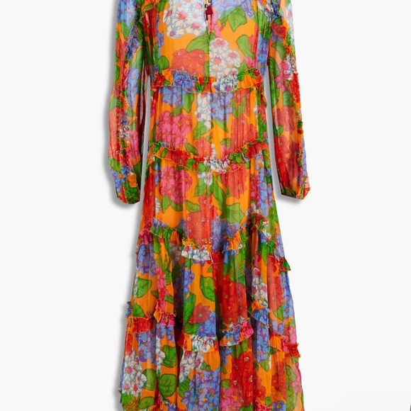 Zimmermann Riders Tasseled Floral Print Silk Crepon Midi Dress $1750 - Picture 3 of 8